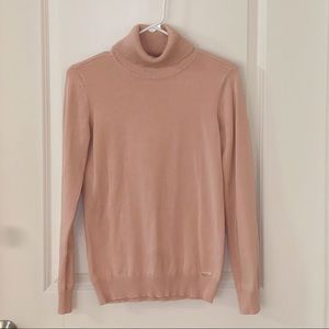 Calvin Klein super soft blush pink turtle neck sweater, size XS